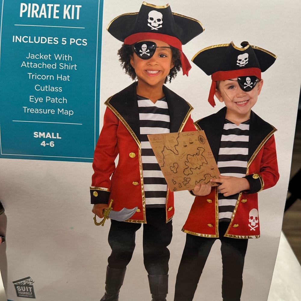 Pirate Costume Set for Kids - Red and Black perfect condition!!!